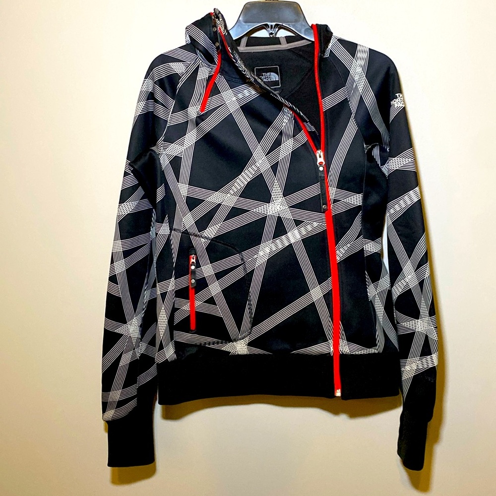 🌺The North Face APEX Running Jacket Hoodie Geometric Black White Women’s M
